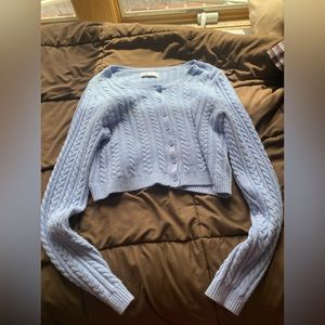 Pastel blue cable knit